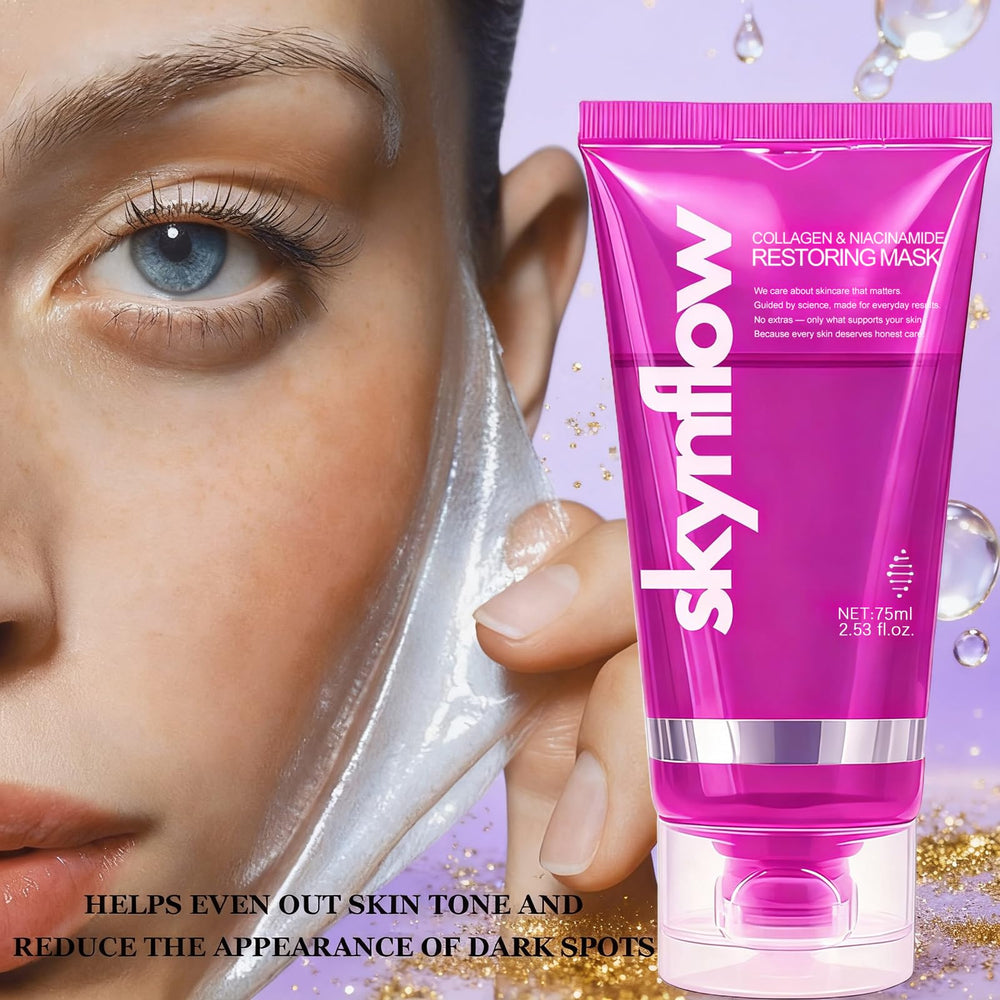 Skynflow gel texture demonstrates lightweight, hydrating overnight mask.