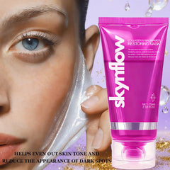 Skynflow gel texture demonstrates lightweight, hydrating overnight mask.