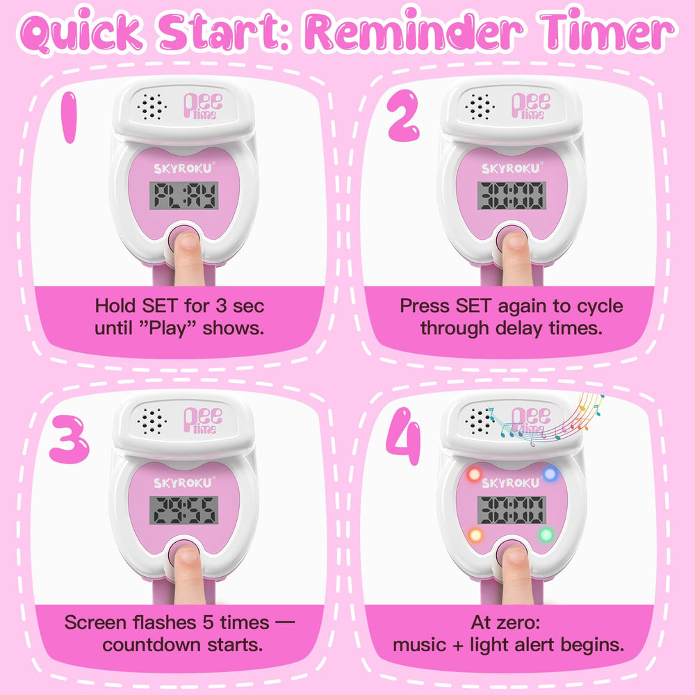 SKYROKU Potty Watch adjustable fit fits growing toddlers securely.