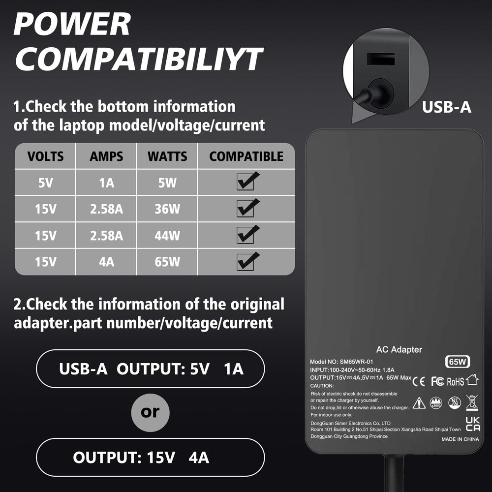 Skyvast 65W Surface Pro charger safety features guard against common charging risks.