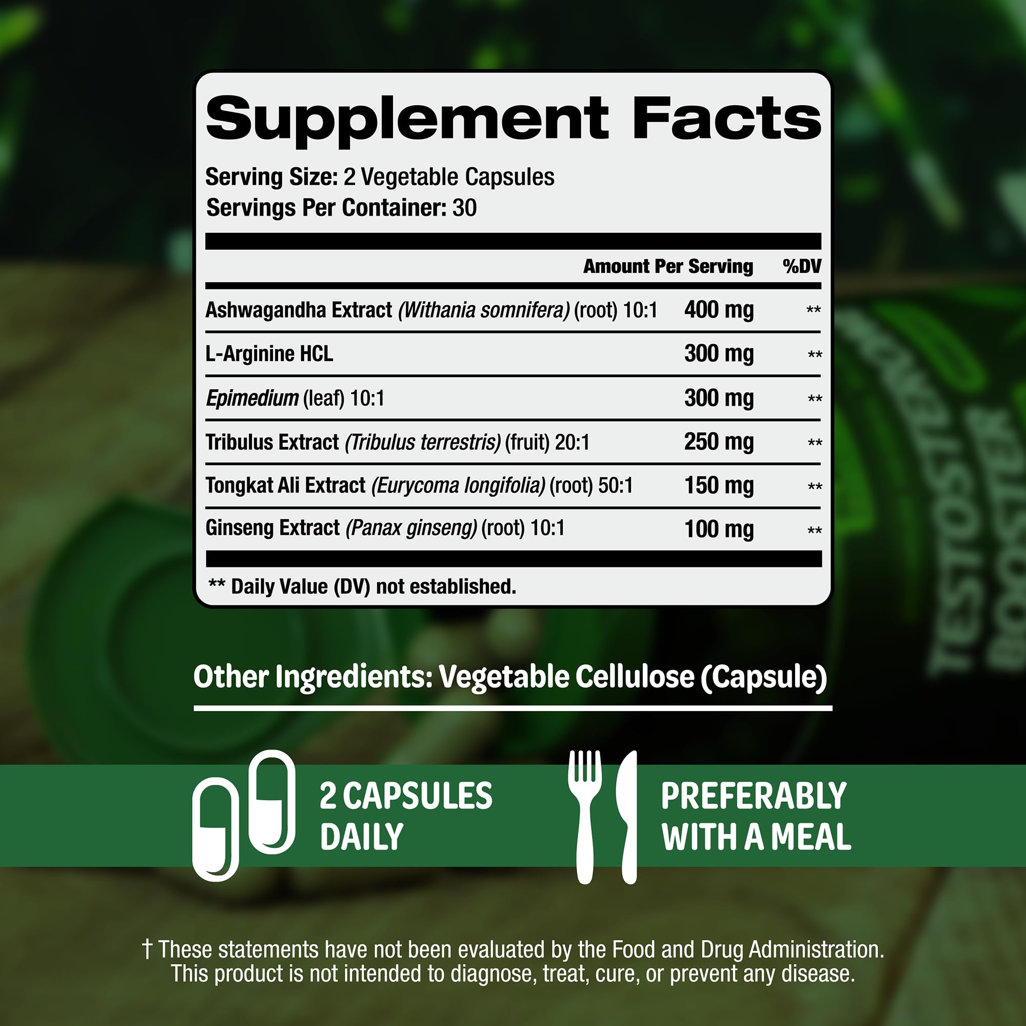 SLADAK NATURALS booster label displays key ingredients for vitality.