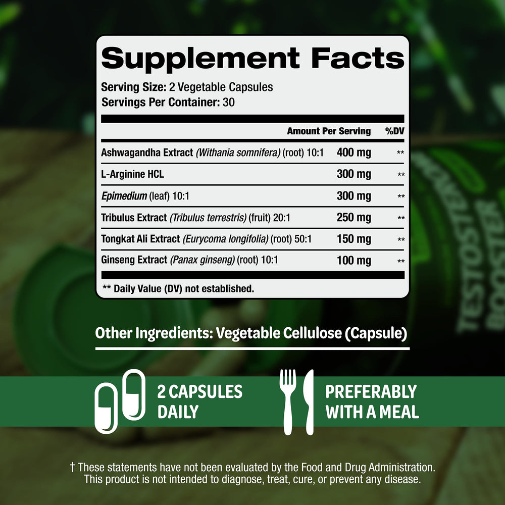 SLADAK NATURALS booster label displays key ingredients for vitality.