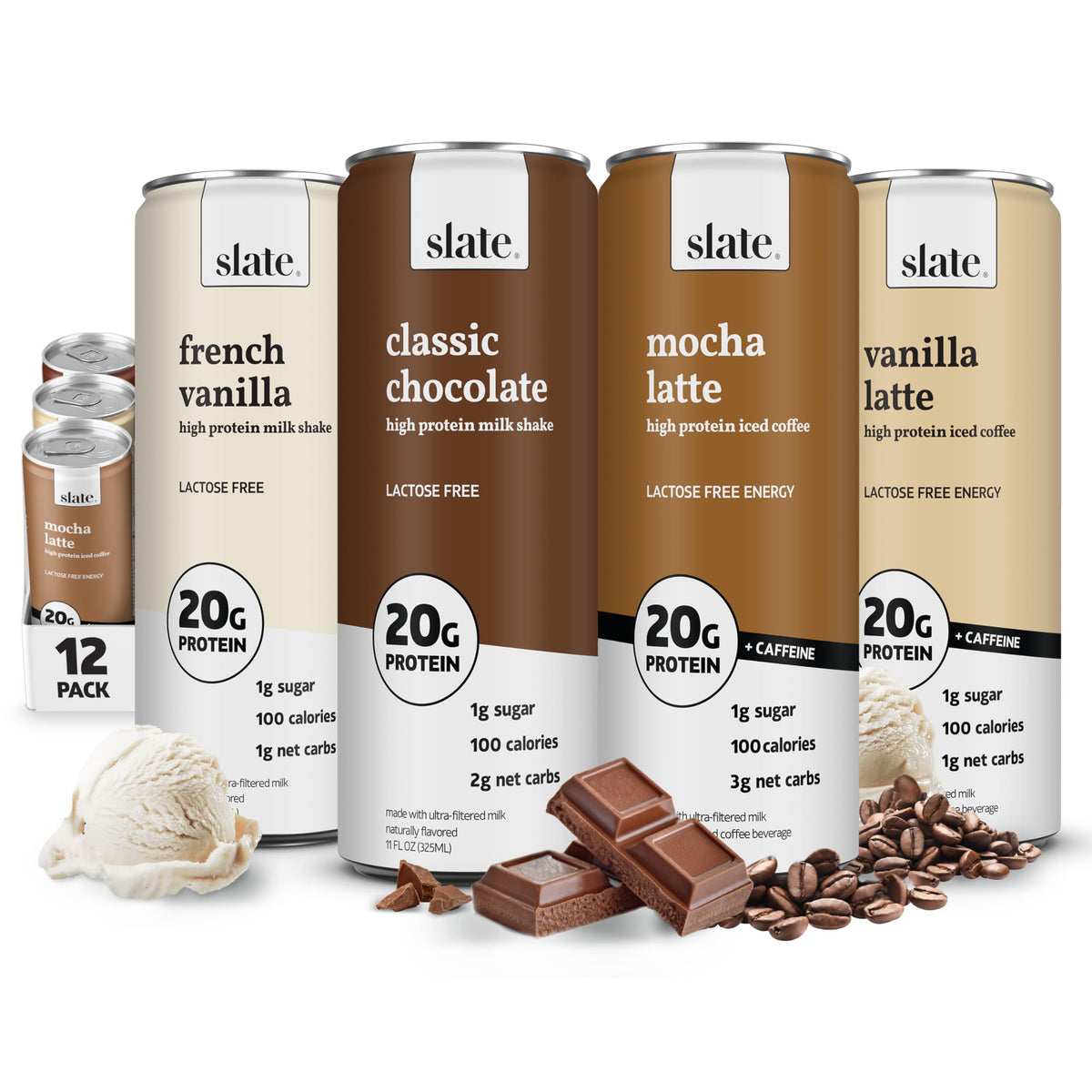 Slate Milk Classic Chocolate can provides 20g protein for on-the-go energy.