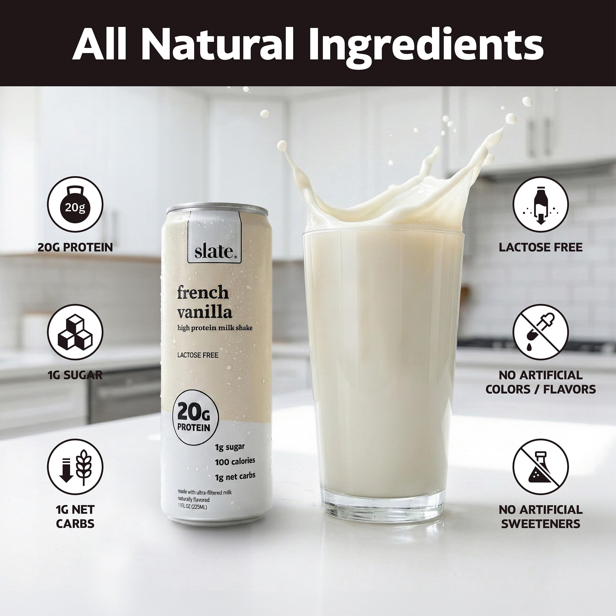 Slate Milk shelf-stable can, no refrigeration needed, grab-and-go nutrition