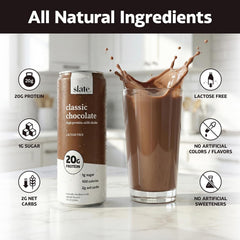 Slate Milk ultra-filtered milk label indicates lactose-free nutrition