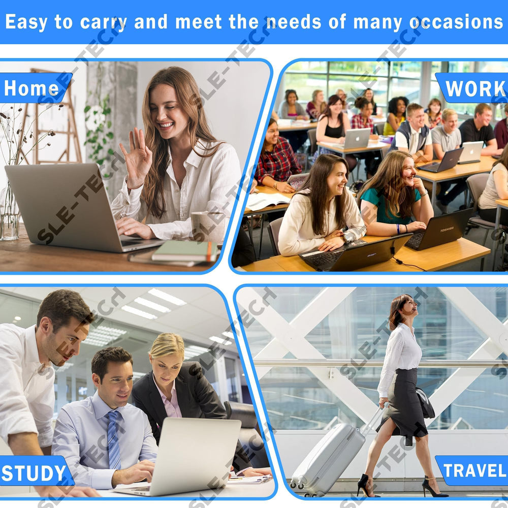 Slim professional form fits in laptop bags for travel.