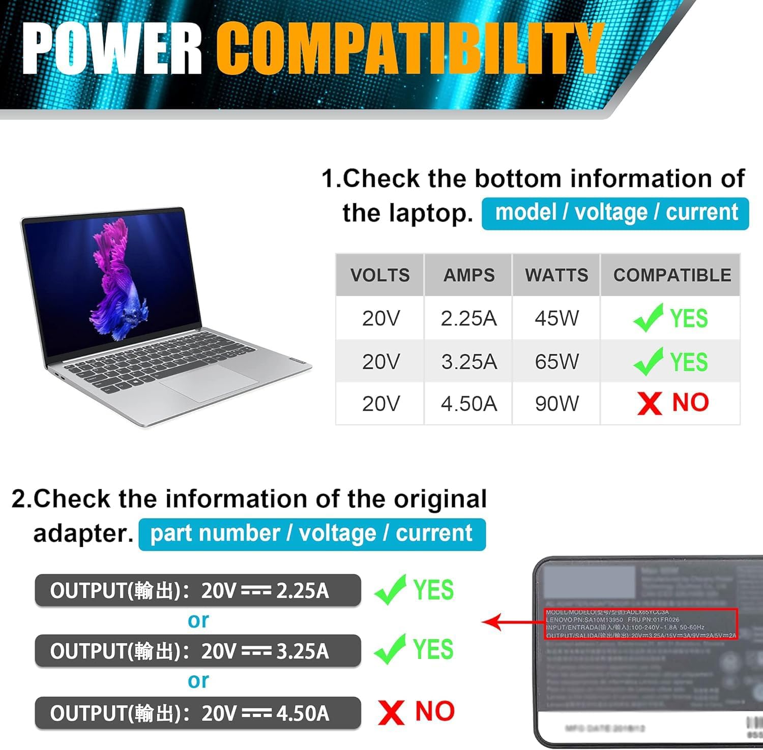 SLE-TECH USB-C laptop charger for HP Spectre and Chromebooks, smooth charging