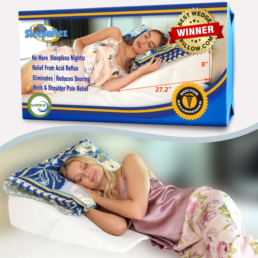 Sleepnitez extra-wide, long wedge stays in place for stable use.