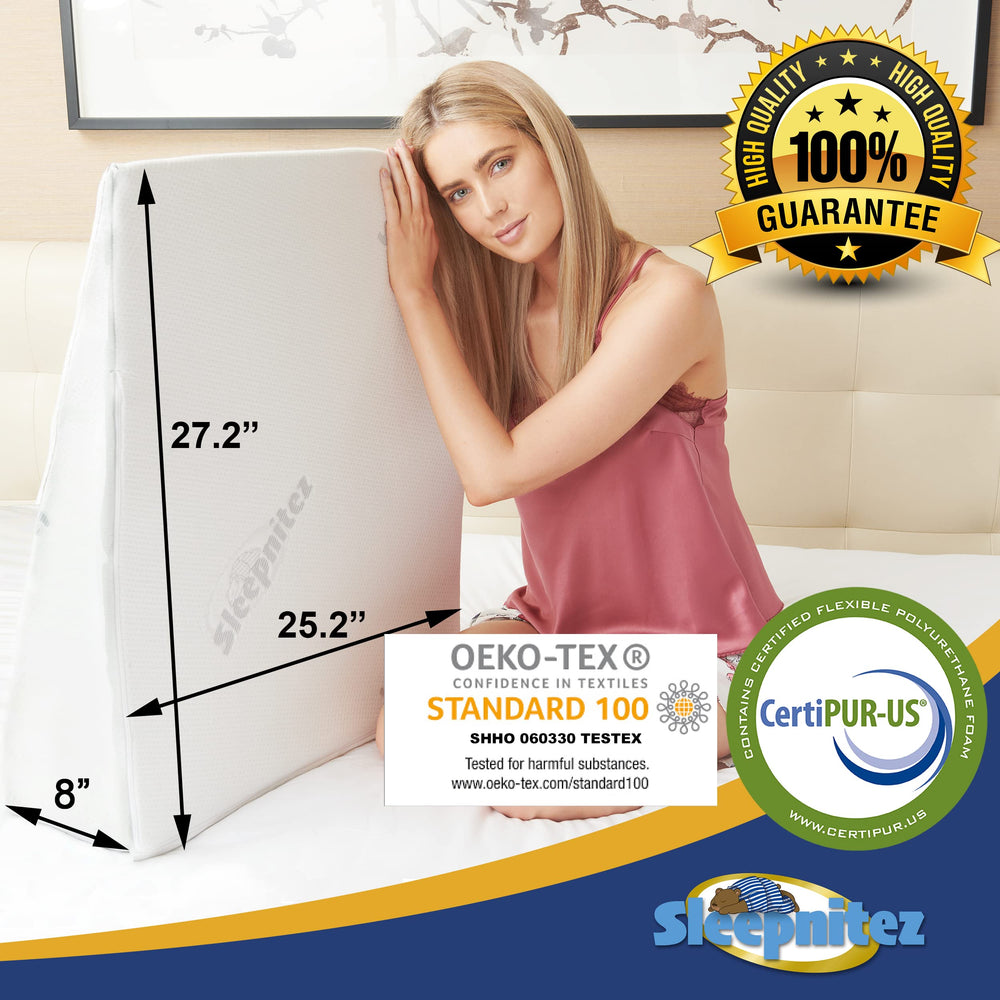 Sleepnitez wedge encourages spinal alignment and pressure relief during sleep.