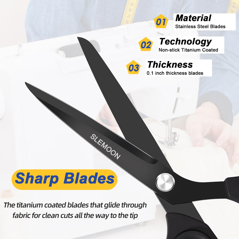 SLEMOON 10-inch scissors with comfort grip handles for controlled crafting