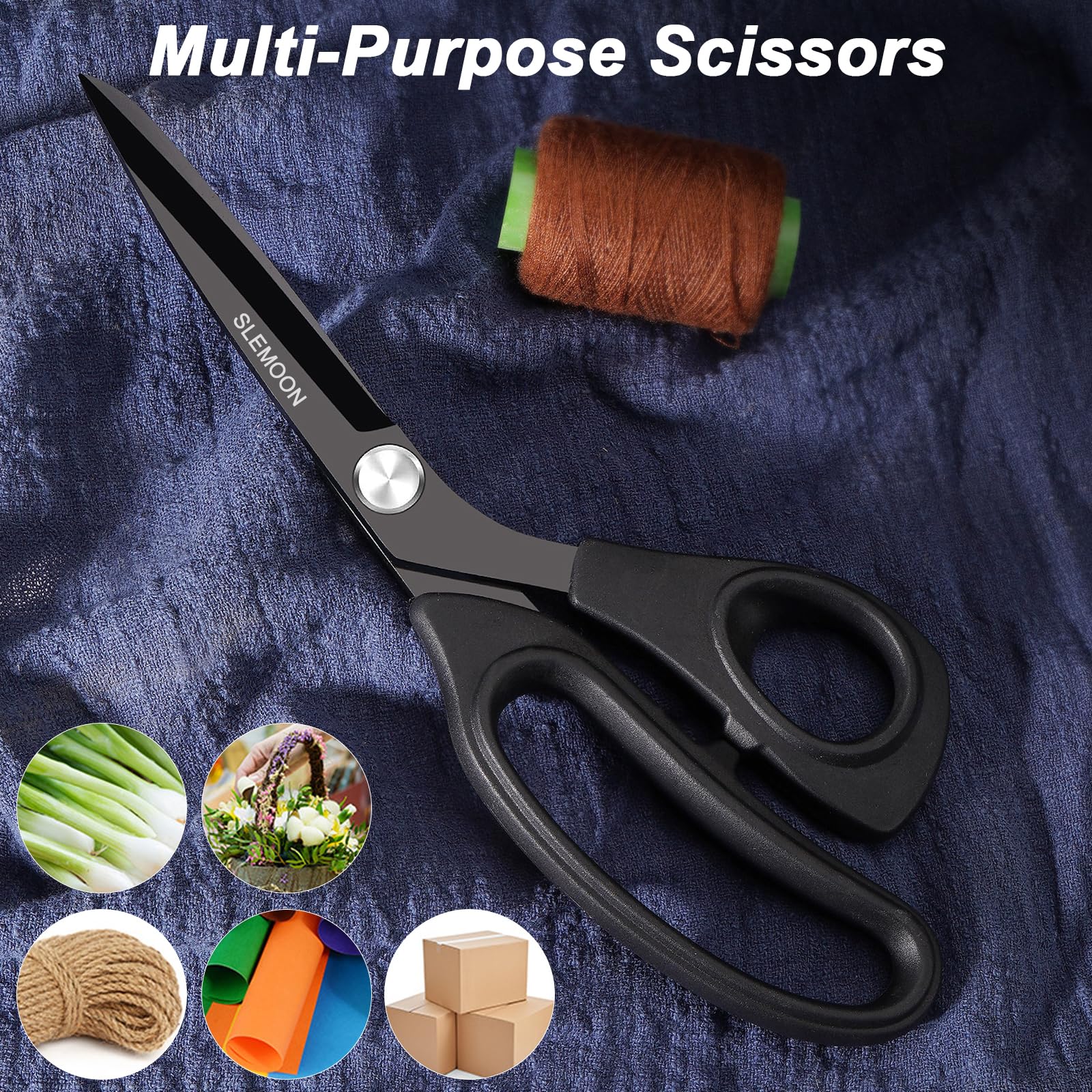 SLEMOON 10-inch scissors demonstrating heavy-duty performance
