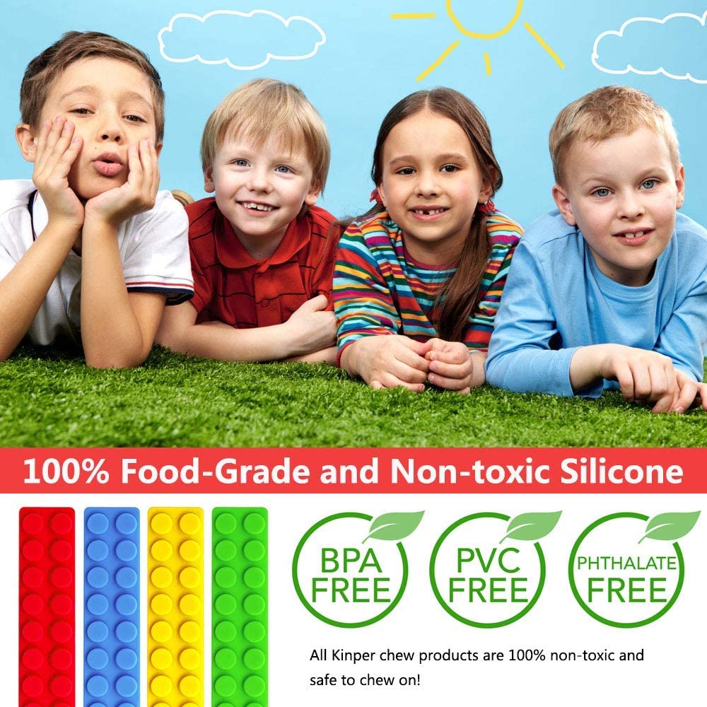 SLGOL Mace Chew Necklace worn by children for focused sensory play and self-regulation.