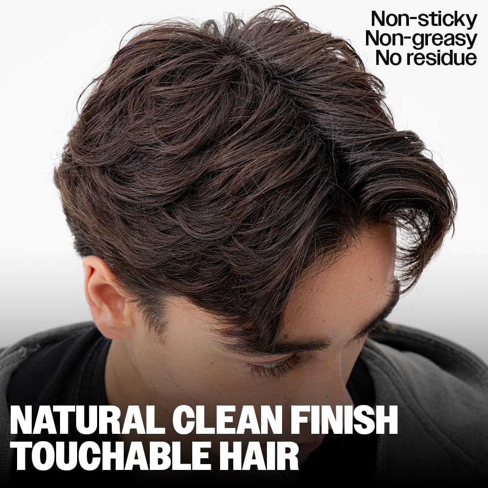 Flexible hold demonstrated as hair moves after applying spray