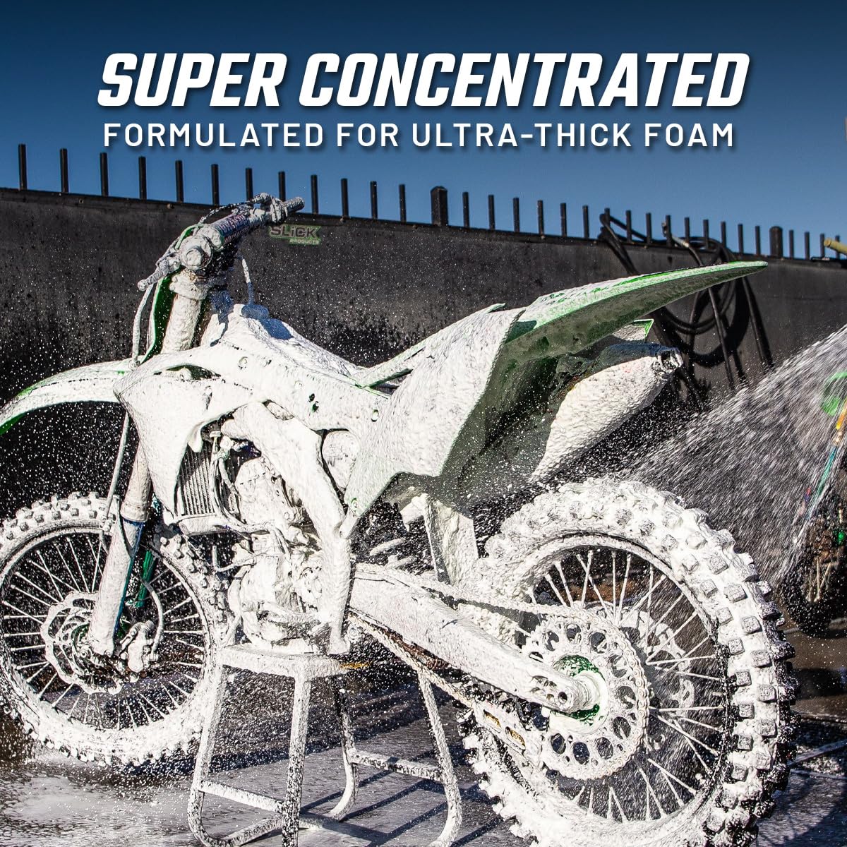 Foam cannon setup using Slick Products Total Off-Road Wash for efficient cleaning