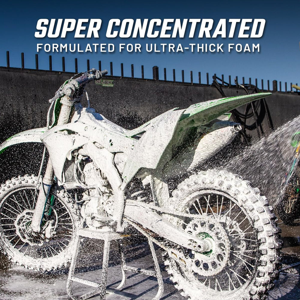 Foam cannon setup using Slick Products Total Off-Road Wash for efficient cleaning
