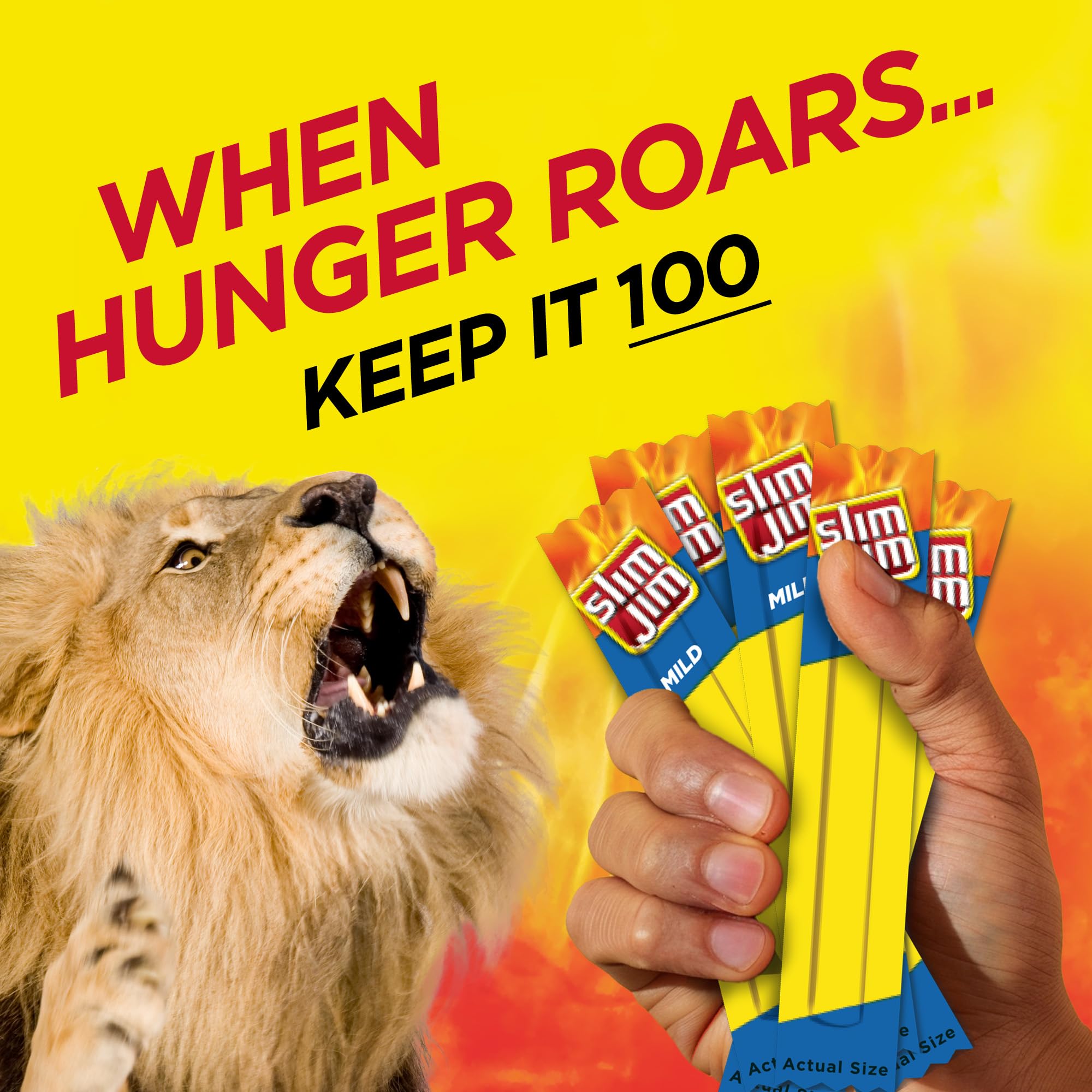 Slim Jim individually wrapped sticks for portable snacking