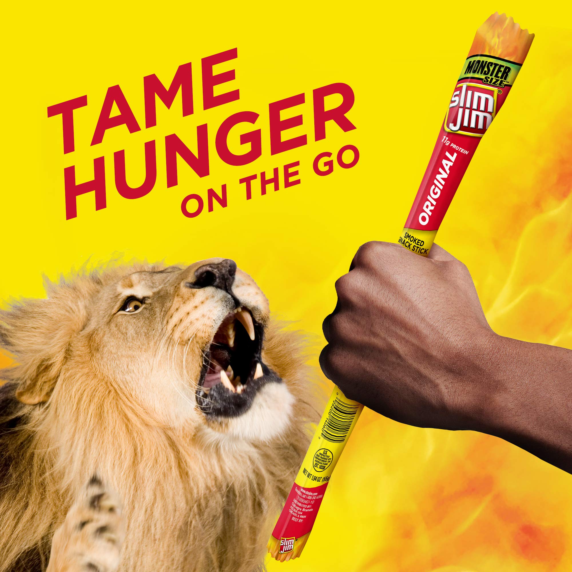 Slim Jim Original flavor bite-sized snack for busy days.