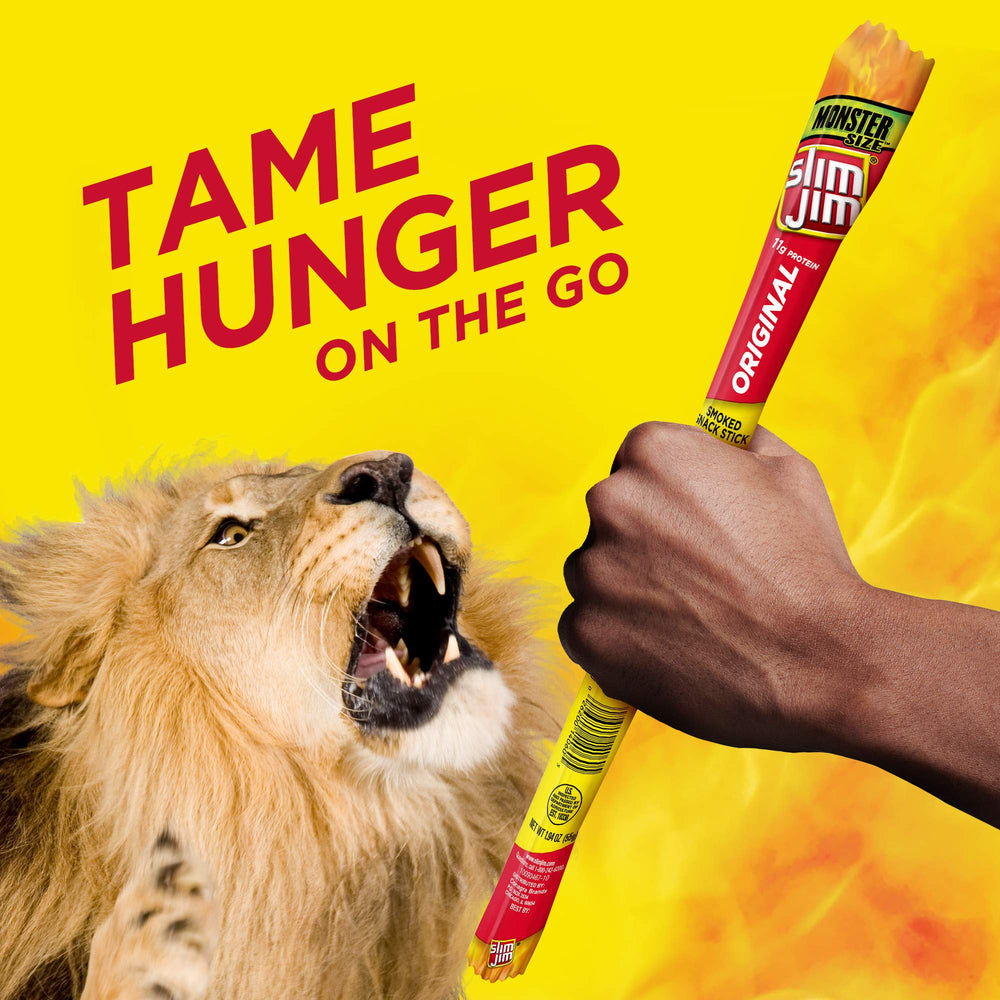 Slim Jim Original flavor bite-sized snack for busy days.