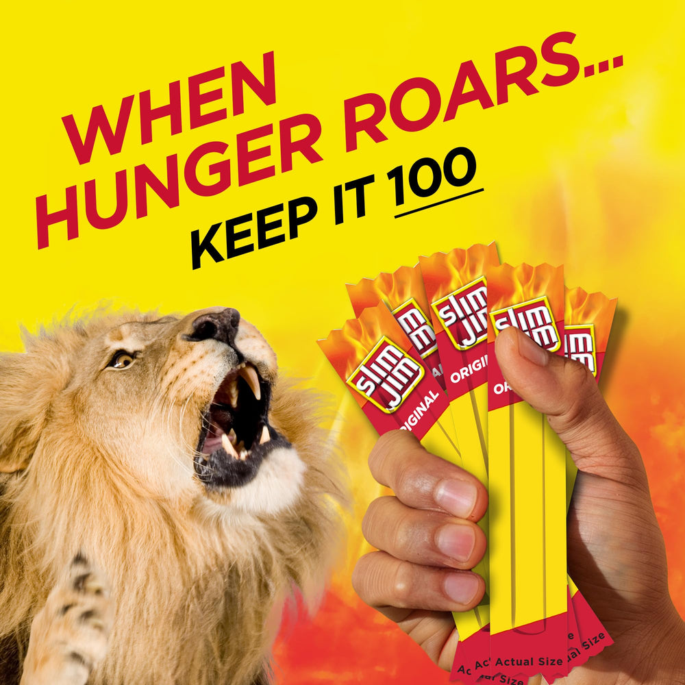 Individually wrapped Slim Jim sticks enable easy, portable snacking anywhere.