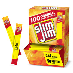 Slim Jim Original Smoked Meat Sticks pack for easy on-the-go snacking.