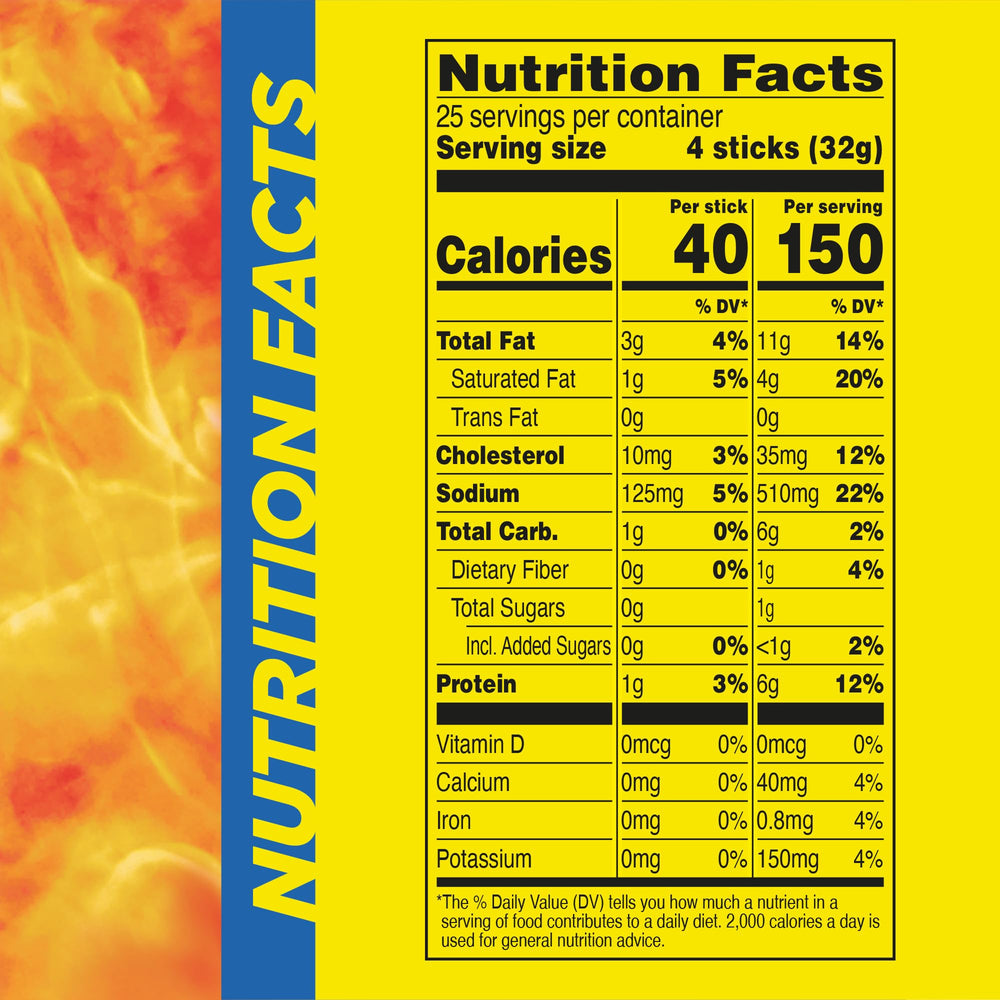 Slim Jim smoked meat sticks mild flavor ingredient breakdown