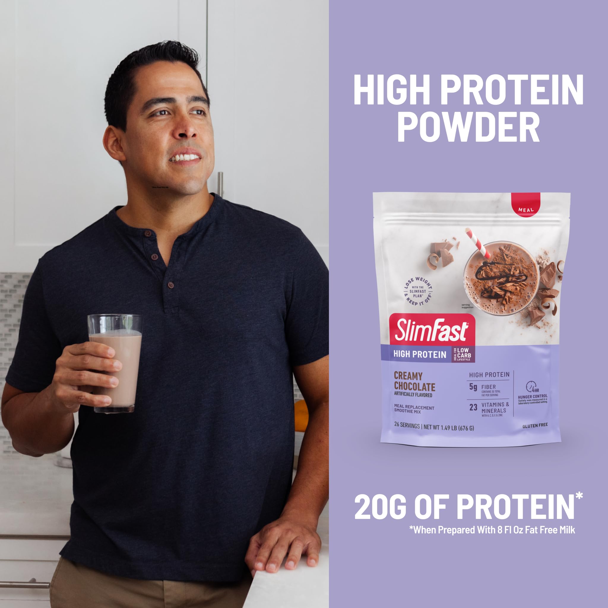 SlimFast 5-grams-fiber formula supports digestion and fullness for better daytime balance.