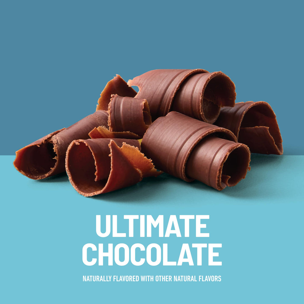 Nutrition panel of SlimFast Essentials chocolate shake highlighting protein and sugar