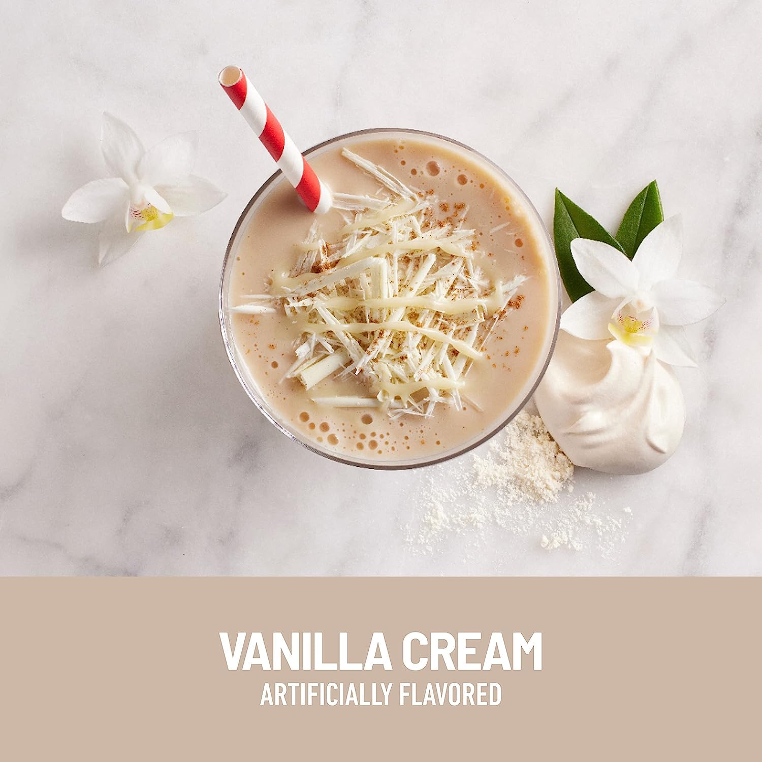 SlimFast high-protein meal replacement shake Vanilla Cream ready to mix for lasting fullness.