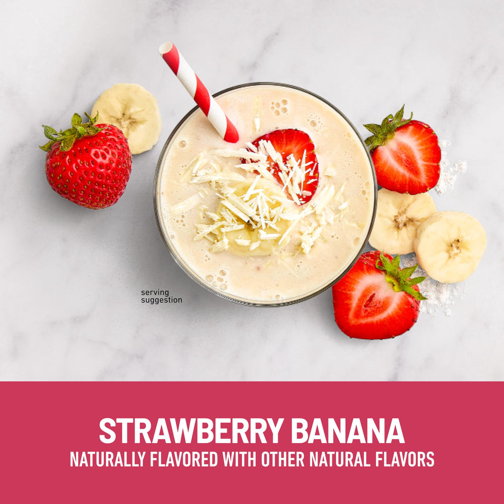 SlimFast high protein smoothie mix scoop pouring into glass for meal replacement