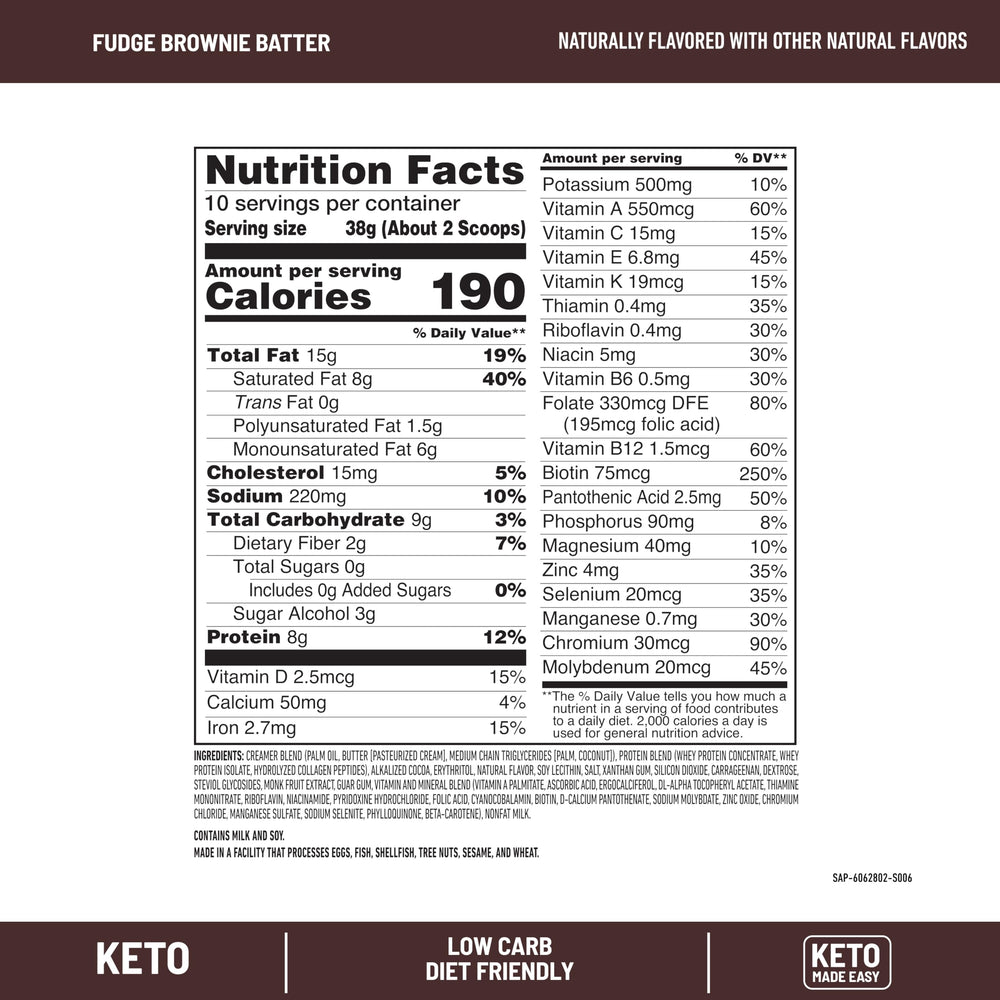 SlimFast Keto Shake canister front showing gluten-free label and nutrition facts