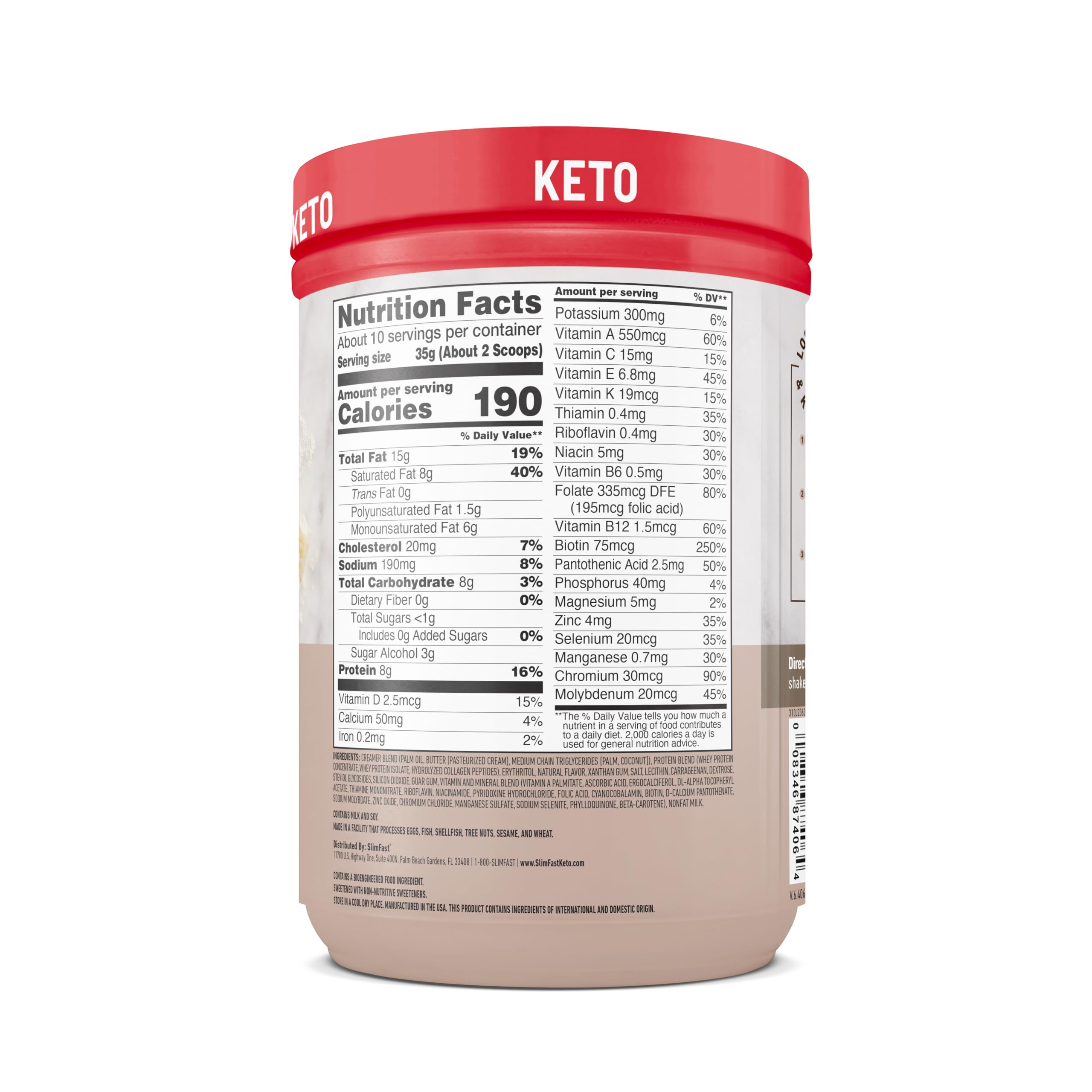 On-the-go SlimFast Keto Vanilla Cake Batter pack for busy days