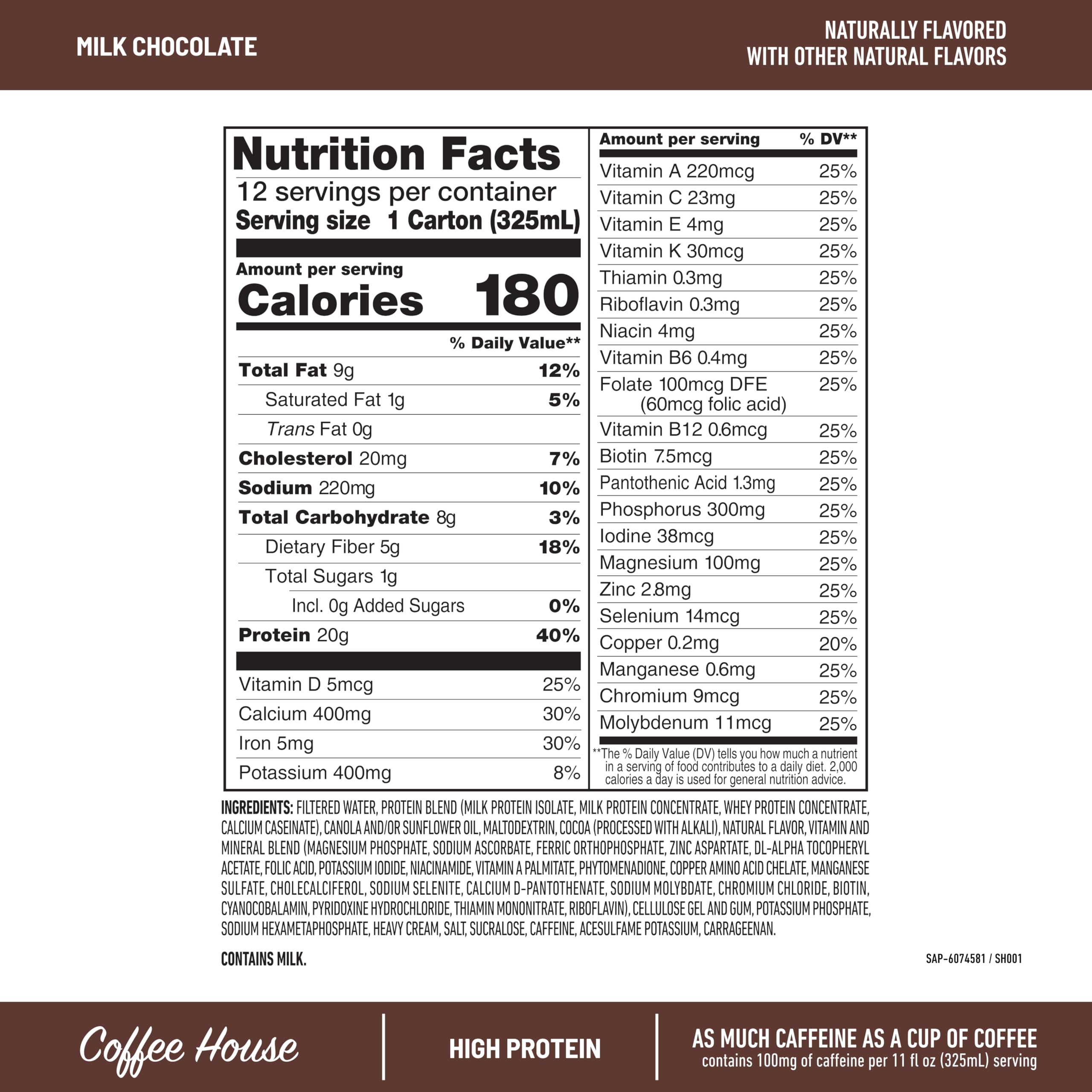 SlimFast Milk Chocolate pour—creamy shake perfect for on-the-go nutrition
