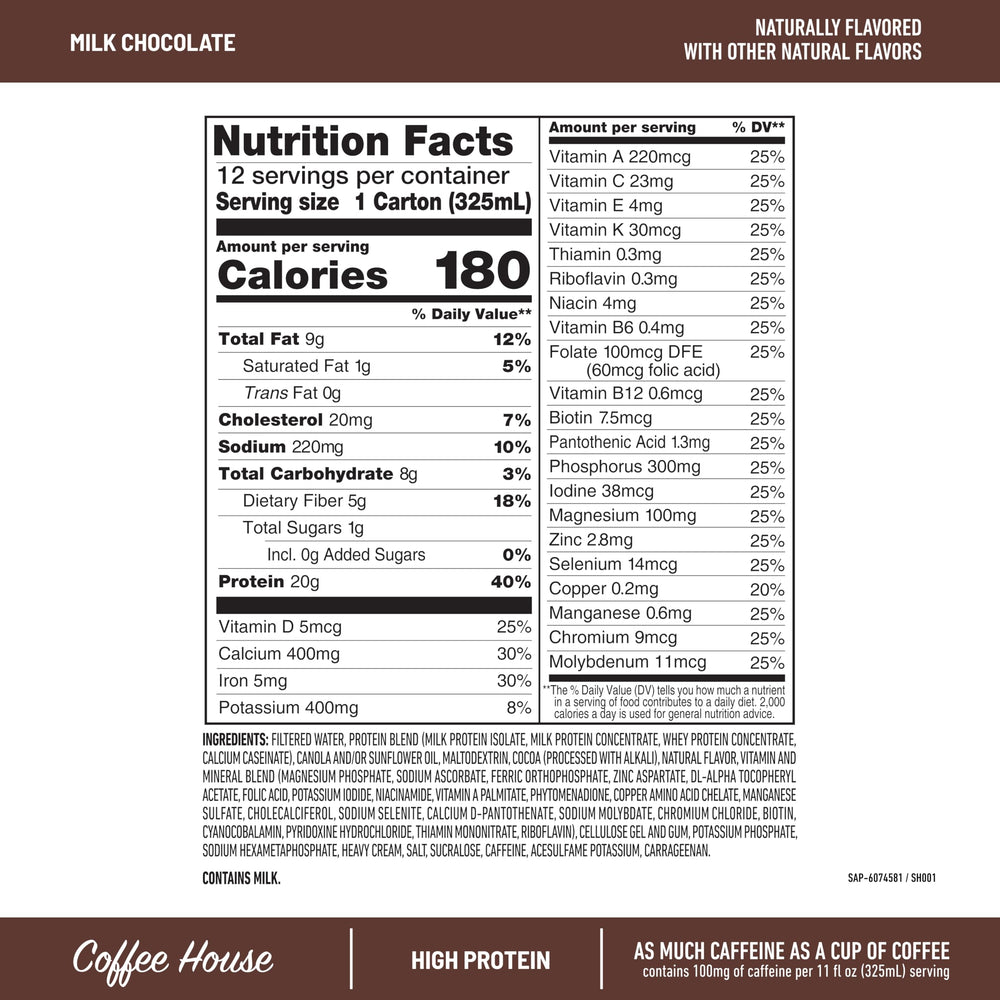 SlimFast Milk Chocolate pour—creamy shake perfect for on-the-go nutrition