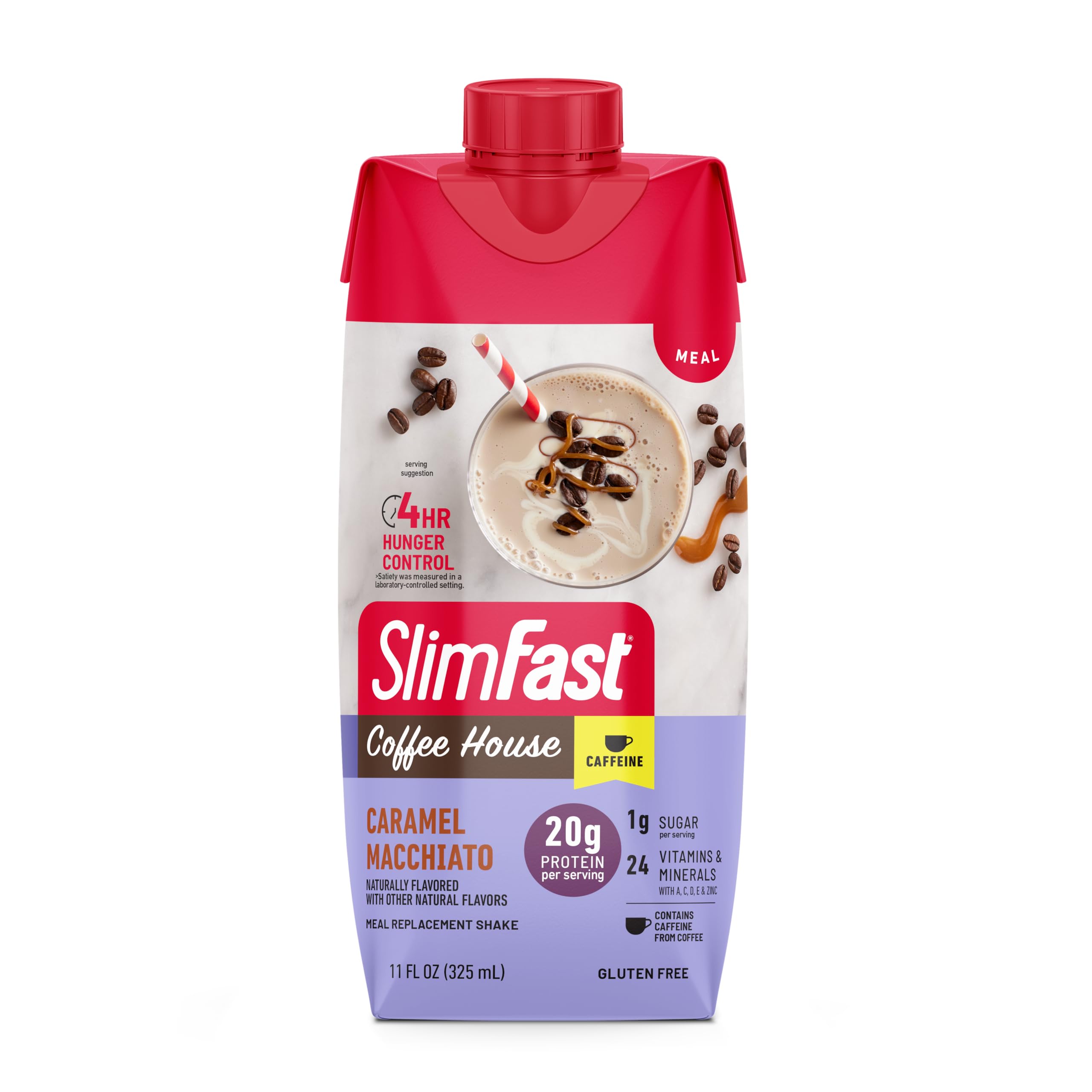 On-the-go SlimFast packaging ideal for breakfast or lunch on busy days.