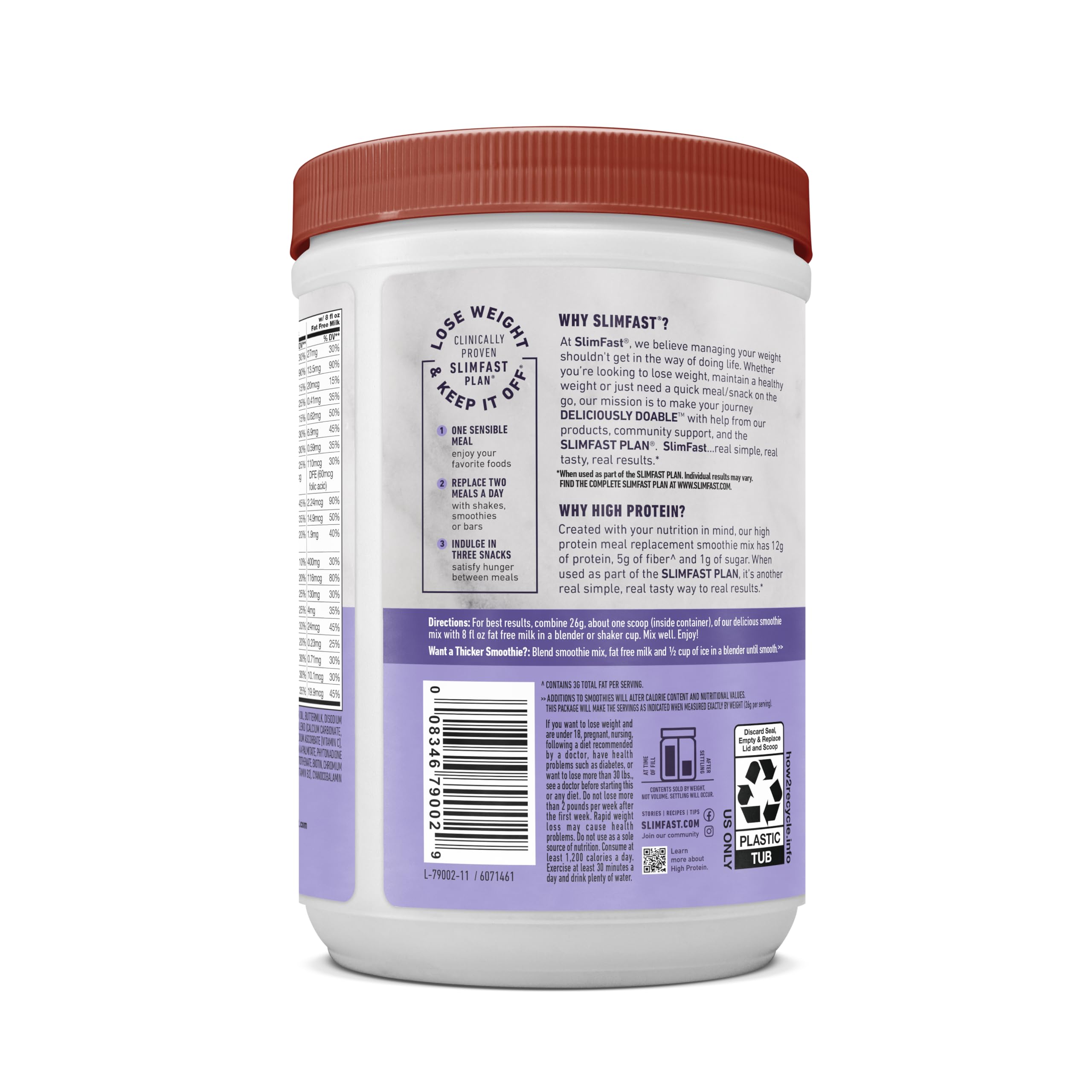 SlimFast on-the-go nourishment image showing convenient single-serve sachets.
