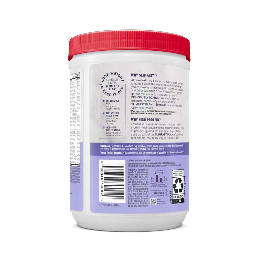 SlimFast on-the-go nourishment image showing convenient single-serve sachets.