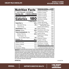SlimFast Original Milk Chocolate glass pour highlights rich flavor and 10g protein.