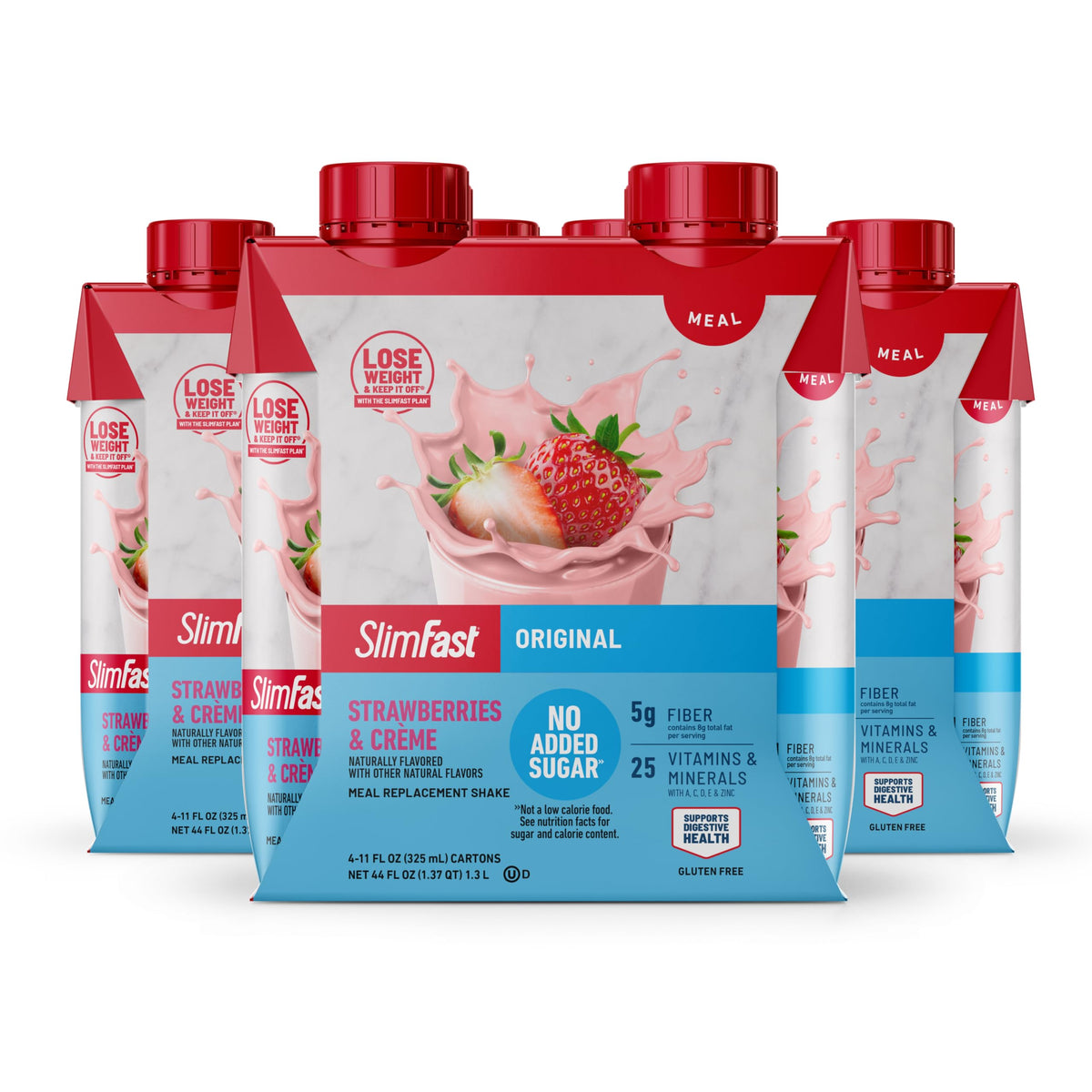 SlimFast Original Strawberries & Creme bottle for quick, satisfying meal replacement on the go