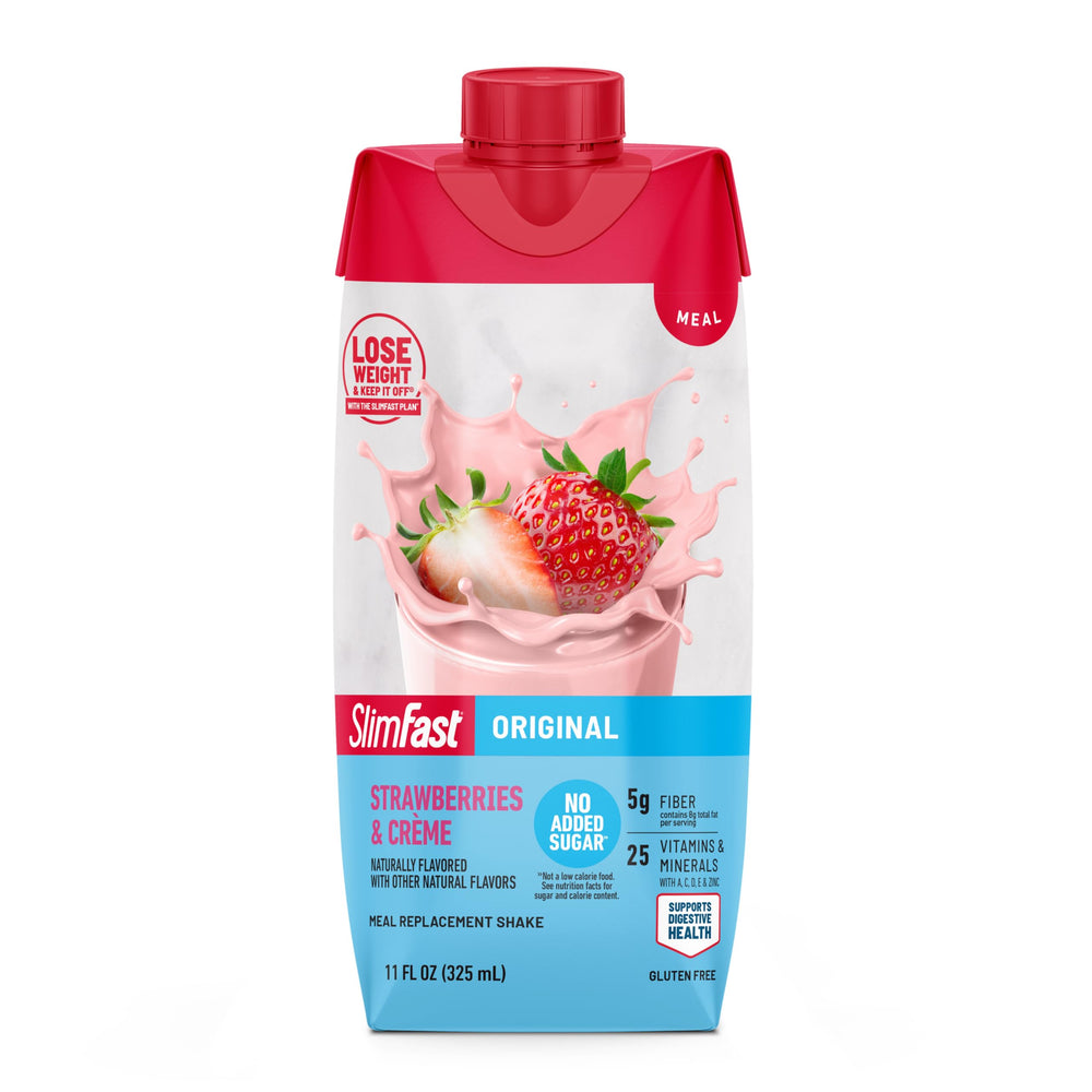 On-the-go breakfast idea with SlimFast Original Strawberries & Creme