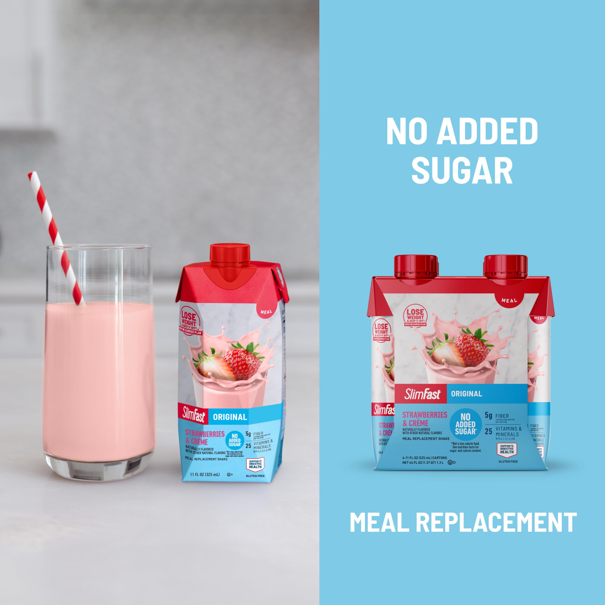 Chilled SlimFast shake in a glass, perfect for busy days and balanced snacking