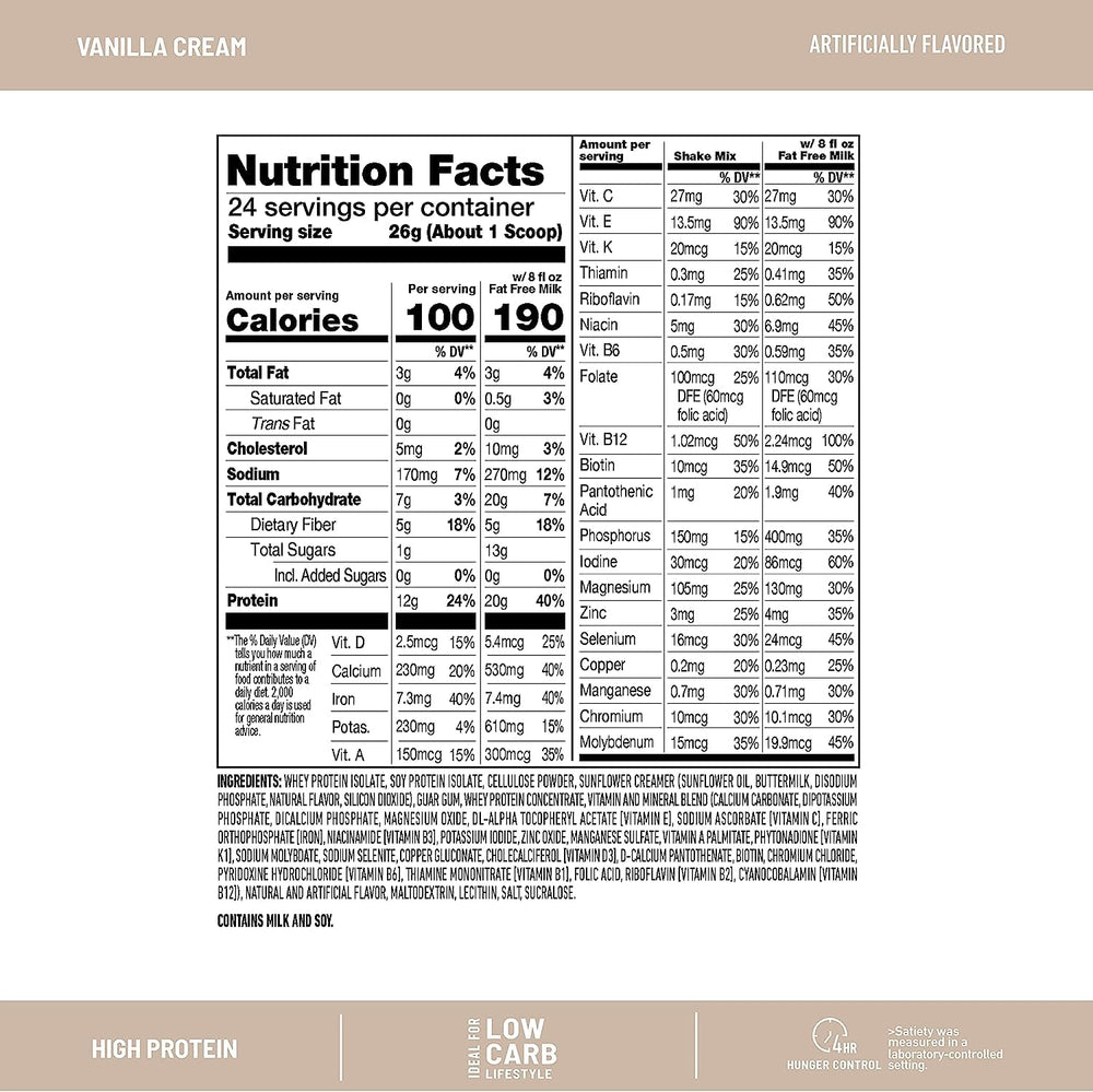 SlimFast Vanilla Cream smoothie mix pack-of-2 ideal for quick meals.