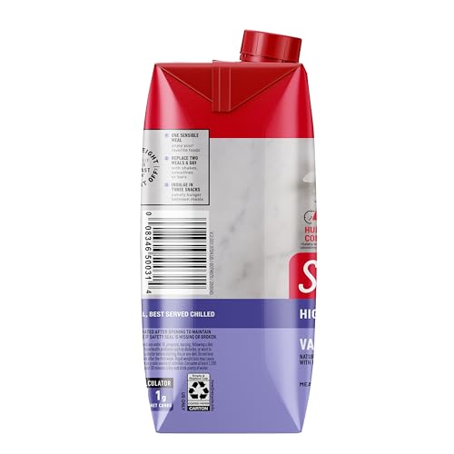 SlimFast Vanilla shake with a straw demonstrates convenient ready-to-drink option