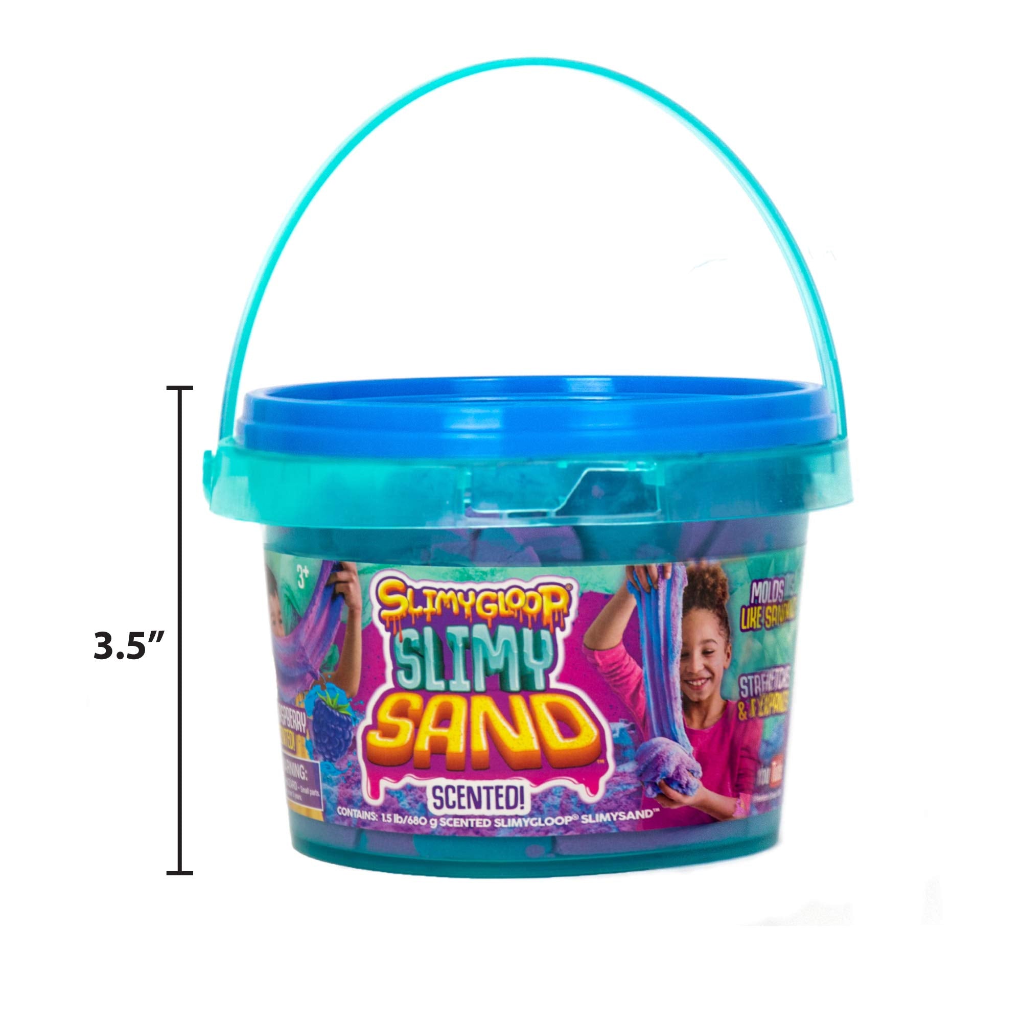 SLIMYSAND reusable bucket emphasizes storage convenience and quick cleanup after play.