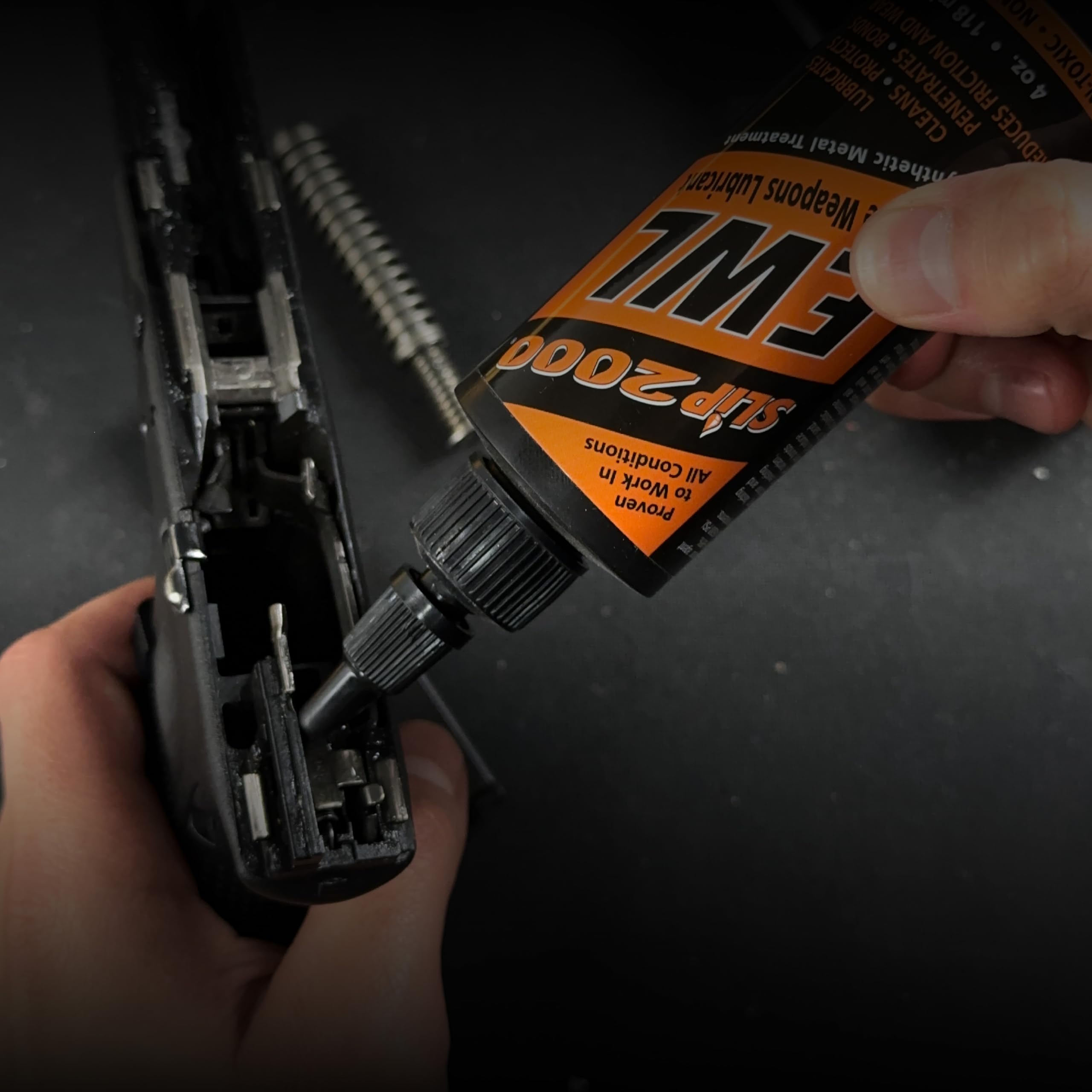 Slip2000 EWL dissolves carbon and residues for easier cleaning after shooting