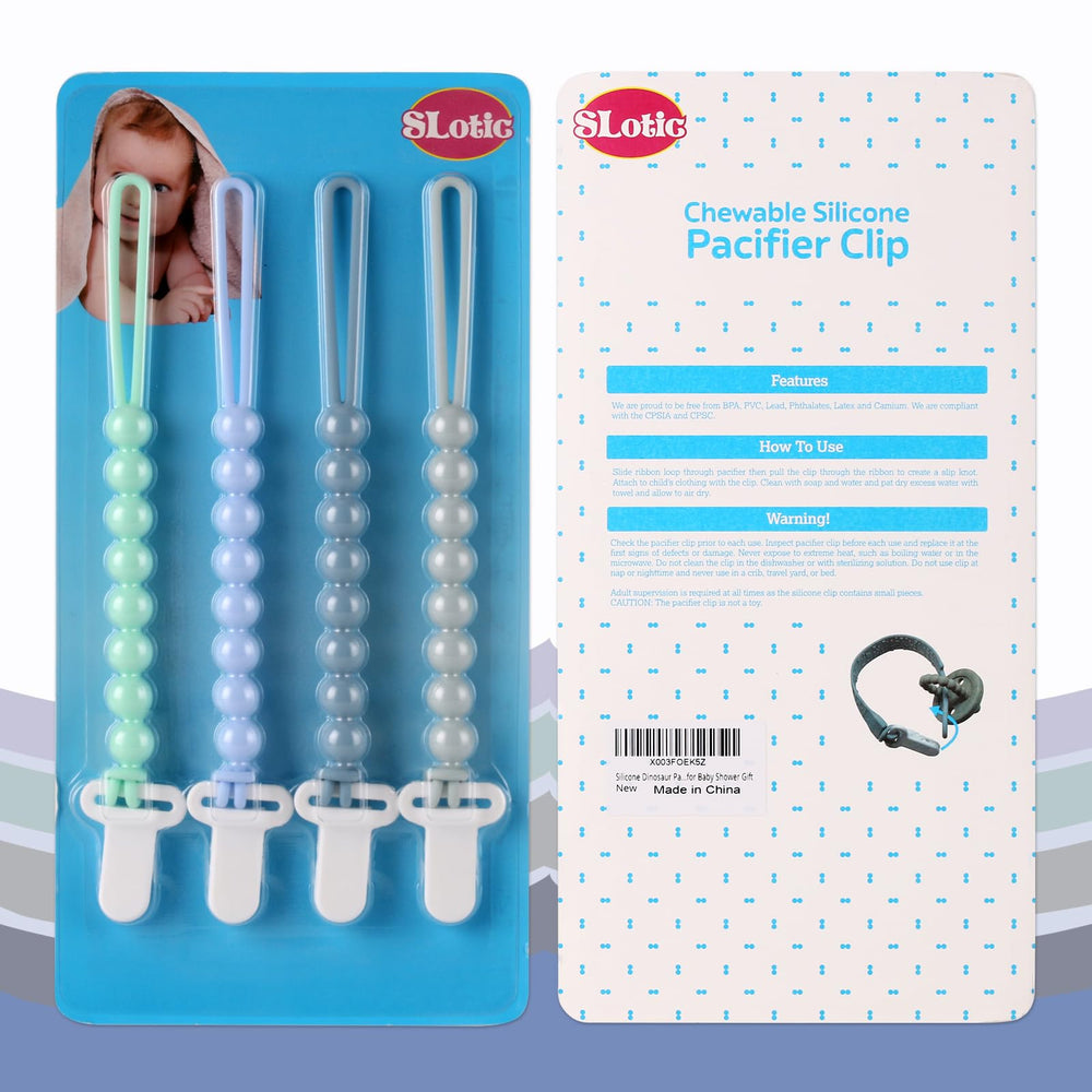 Slotic 100% food-grade silicone beads in blue support safe chewing and teething relief.