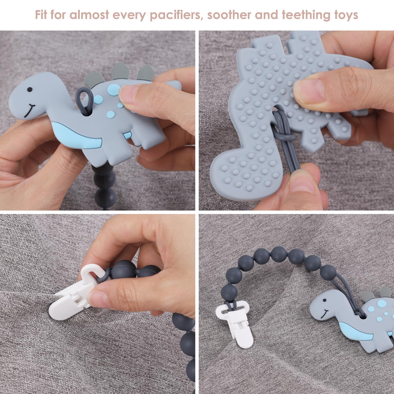 Slotic baby essentials pack showing versatile clips for pacifiers and toys.