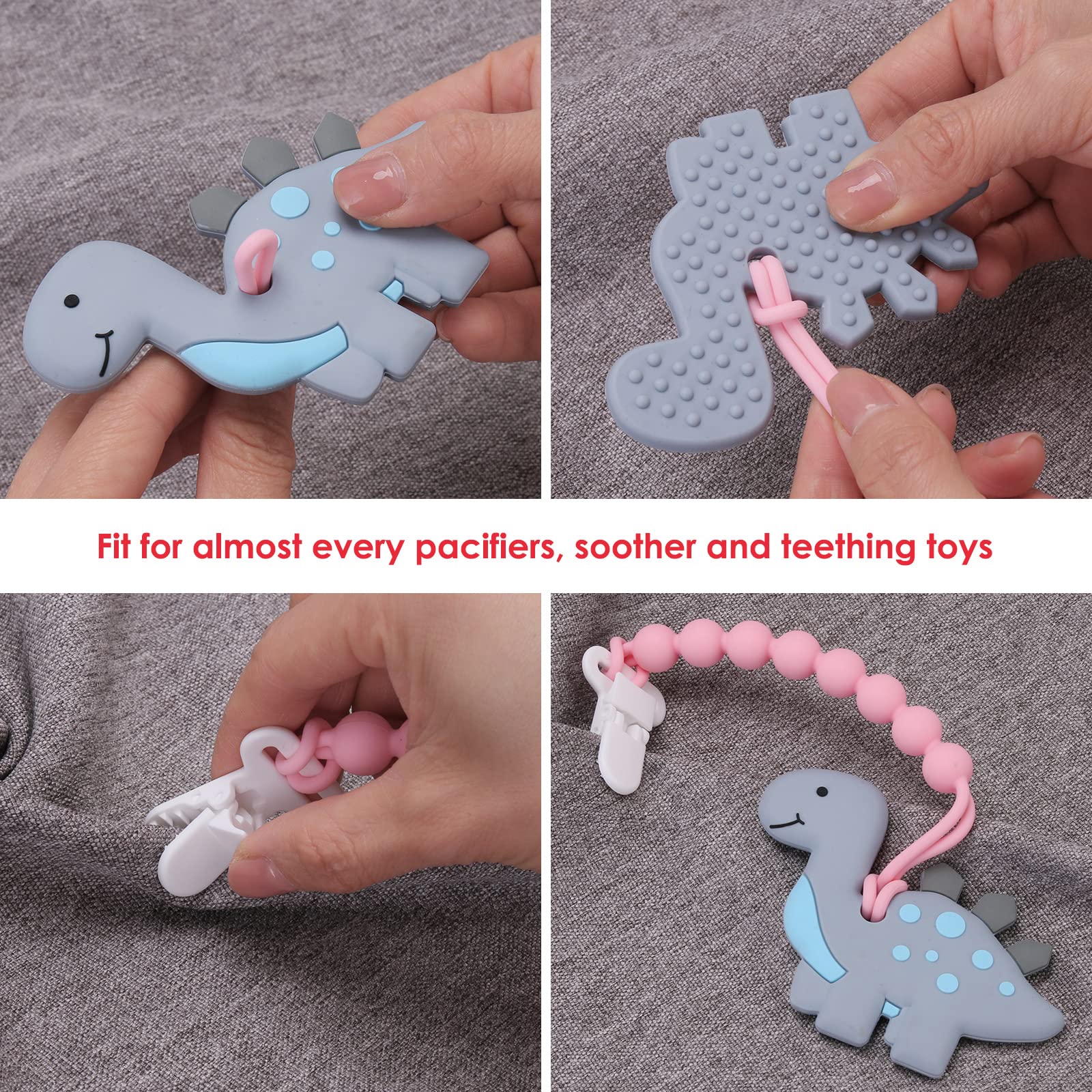 Slotic pacifier clip pink compact and lightweight for everyday use