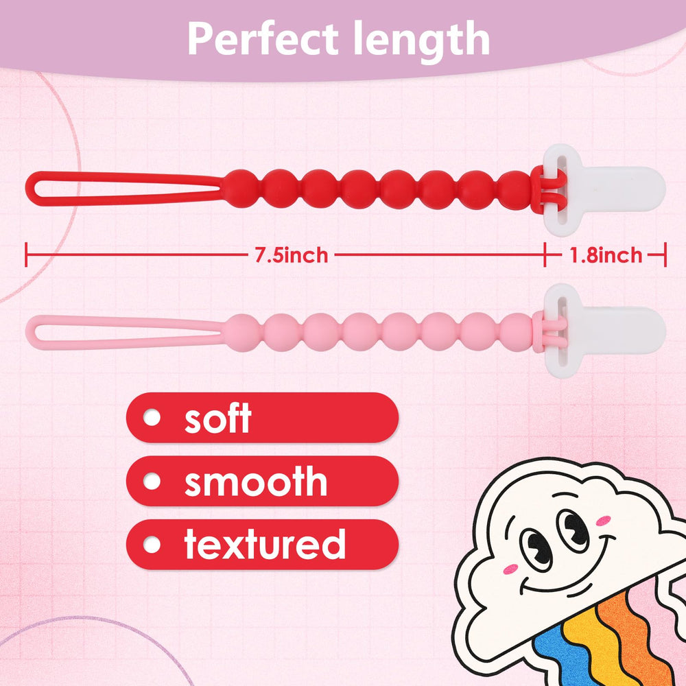 Slotic pacifier clip pink travel-friendly design keeps pacifier within reach away from dirt