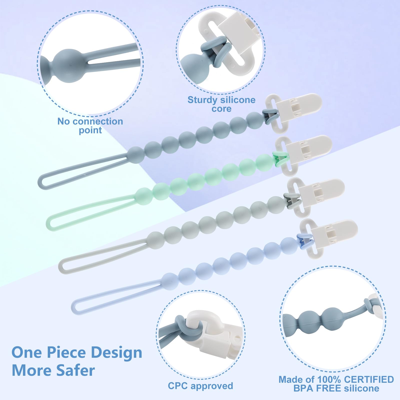 Slotic rust-free plastic clip in blue for easy cleaning and long-lasting use.