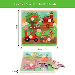 Slotic wooden peg puzzles dinosaur puzzle – vivid dinos boost focus and fine motor play.